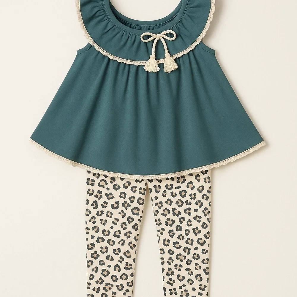 ❄️ Isaac Mizrahi | Infant Girls 2pc Ruffle Tunic Leggings Set 24M